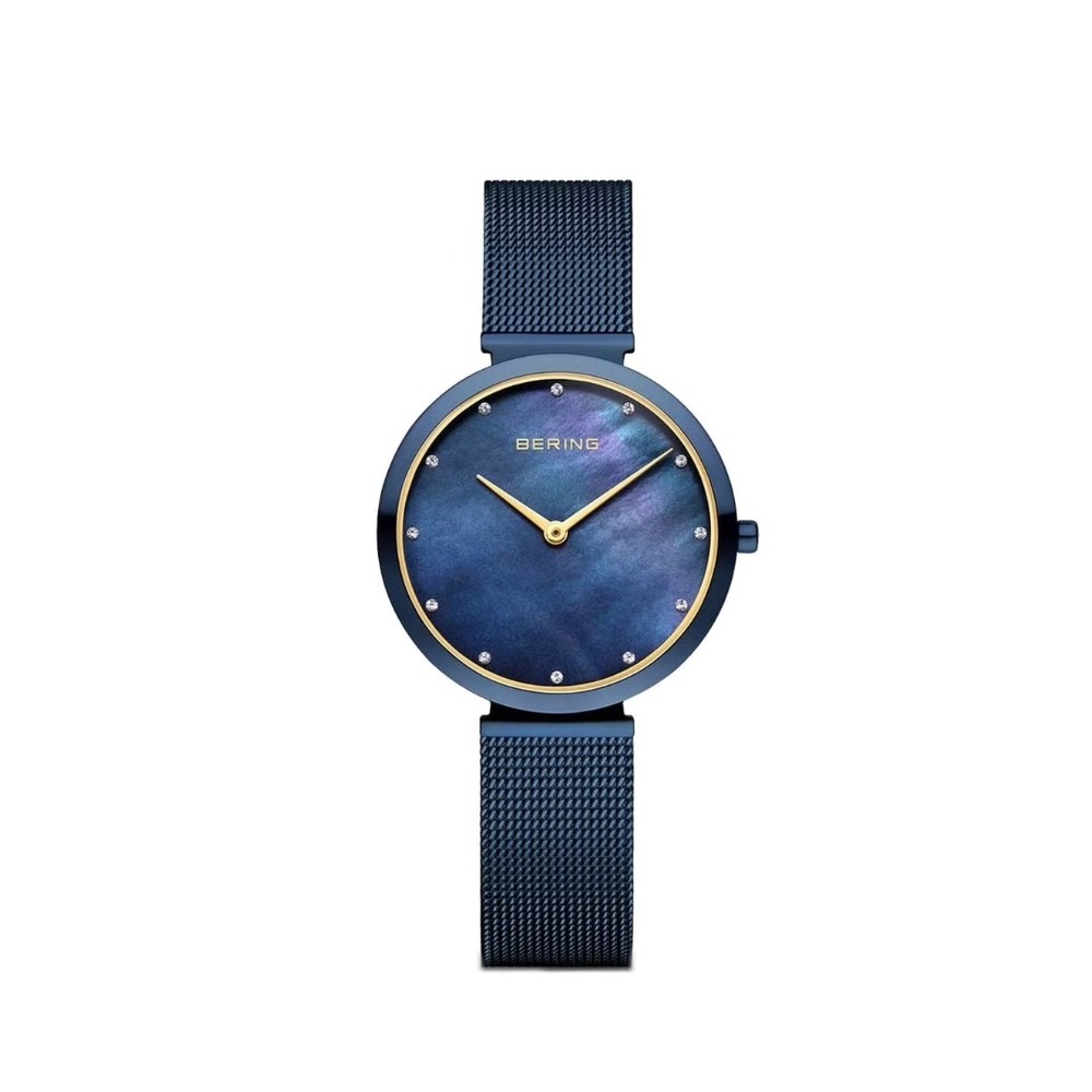 Bering Classic Blue Mother-of-Pearl Dial Women's Quartz Watch